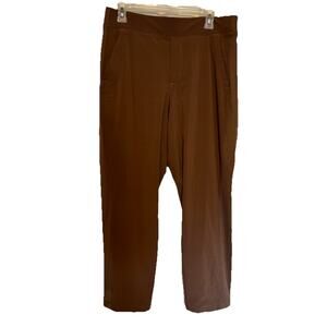 Athleta Womens Brooklyn Lined Jogger Pants 10 P Light Brown Zipper Pockets